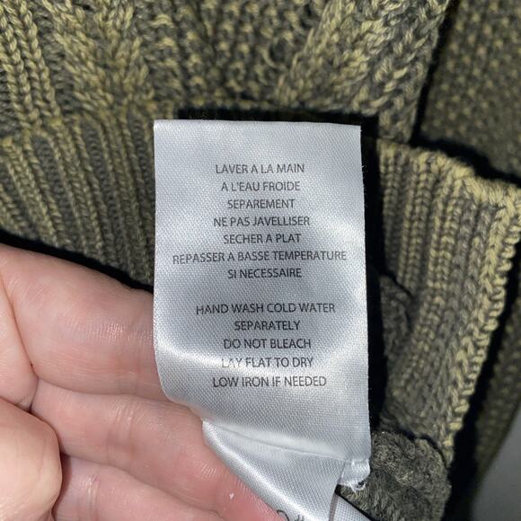 TRIBAL JEANS Women's M Green Cable Knit V Neck Long Sleeve Sweater - Picture 9 of 10